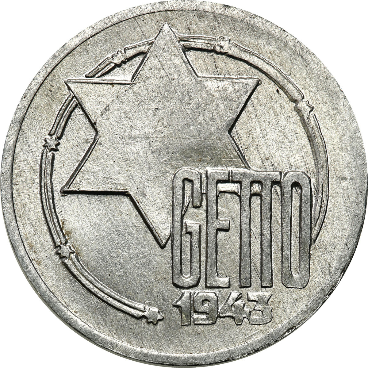 Getto Łódź. 5 marek 1943, aluminium - PIĘKNE